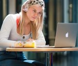 Student studying in the Mathematics building